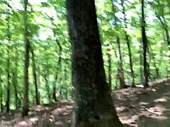 clitlicker662 flashes hairy pussy solo in forest voyeur outdoor masturbation update