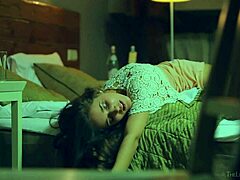 Puffy-nippled milf rubs pussy wildly!