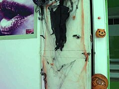 hot chick caught dude at halloween party n pounded him hard with emojis 🔥👻💦