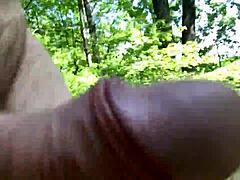 clitlicker662 flashes hairy pussy solo in forest voyeur outdoor masturbation update