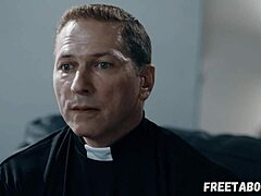 scared teen gia derza surrenders hairy ass virginity to hypocritical priest's big cock
