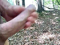 clitlicker662 flashes hairy pussy solo in forest voyeur outdoor masturbation update