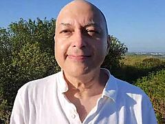 Public Slave's Humiliating Naked Striptease Walk in Outdoors