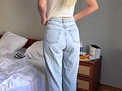 Stepsister Sneaks Stepbrother Into Panties as Boyfriend Waits Outside Bedroom Door