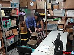 Big boobed black teen thief 18+ gets fucked hard by officer on CCTV 😩🍑👮