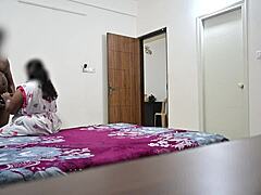 wife gives blowjob fucks hard as maid cleans nearby 👅🔥