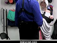 Teen, wanna trade blowjob for no ticket? Officer says suck it harder!