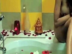 two busty indian lesbians soap up in bathroom scandal