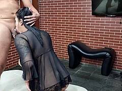 diana estrela's curvy latina ass takes rough pounding and cum bath backstage