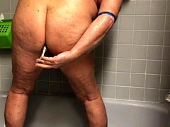 she teases her ass in shower before sliding vibrator inside