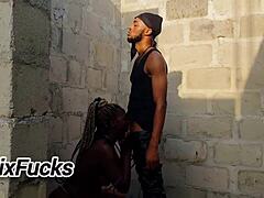 Jasmine Candy submits to Fjelixx fat monster cock domination rough doggystyle in public ebony pounding