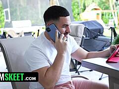 just turned 18 babysitter glasses on rides boss cock after spanking