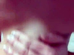 Amateur Huge Implant Girl Titfucks Monster Cock First Time in Hotel Bathroom Cumshot