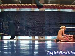 watch these european dykes wrestle on the floor then dive into wet pussies!