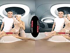 i finger my pussy then get fucked doggystyle in stockings threesome