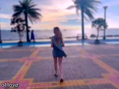 Skinny Japanese College Girl's First Outdoor Creampie Threesome Date