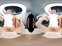 i finger my pussy then get fucked doggystyle in stockings threesome