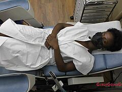 rina arem spreads shaved pussy during intense nurse patient latex checkup with gaping toys