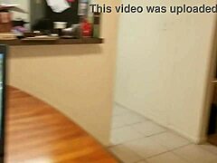 Creampie blonde wife's shaved cunt then watch her piss in bathroom roleplay