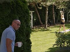 hey mature daddy, your son's cute shaved teen girlfriend needs that big cock orgasm now