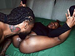 My horny ebony wife's wet pussy and ass get licked devoured