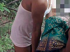 sexy chubby santhali bhabhi's hairy pussy pounded outdoors at wild party