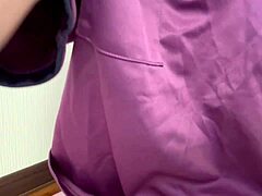 japanese brunette masseuse gets horny rubbing client's rough body and masturbates wildly