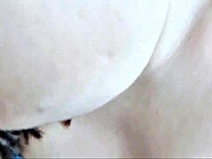 Horny neighbor sucks cock free in hallway and balcony to cum