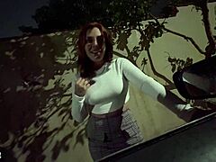 A streetwalker meets a devout man in public outdoor spot