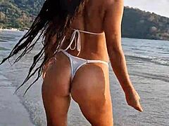 Petite Neighbor Flashes Bikini at Beach Photoshoot