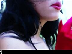 her sensual moans fill the room as brunette milf takes dp anal ride