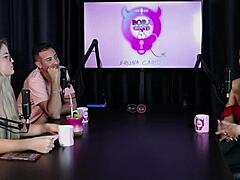 Charllottye sheer red starts as escort filming with women in bdsm lingerie group glamour