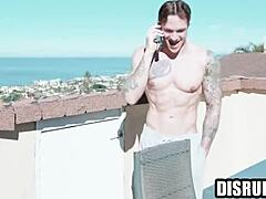 Ex-con bareback fucks athletic parole officer hunk deepthroat face fuck in office