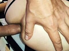 Slim milf wife spreads tight ass wide for homemade pov anal pounding