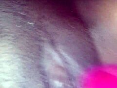 Ex ebony girlfriend vibes her pussy then slurps my cock