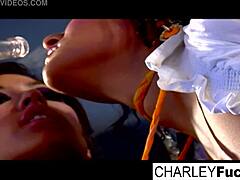 hey charlie's getting all slippery with that sexy brunette capri's wet pussy tits ass and oral lesbian fun