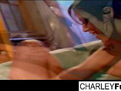 hey charlie's getting all slippery with that sexy brunette capri's wet pussy tits ass and oral lesbian fun