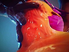 Big Boobed Yellow Girl Sloppily Sucks Cock Dry