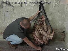 hey euro sub, trapped bound humiliated by rough maledom close-up