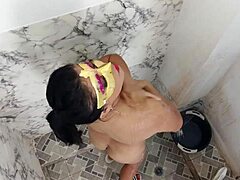 steamy shower tempts stepmom into fierce stepson pounding