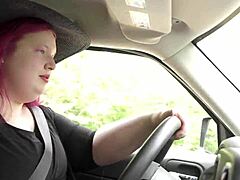 Chubby Trans BBW Pulled Over for Tranny Cop Anal