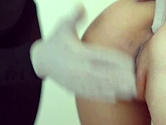 Japanese neighbor girl bent over doggystyle in close-up amateur action