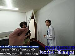 dr tampa inspects nicole luvas petite latex pussy in first gyno closeup