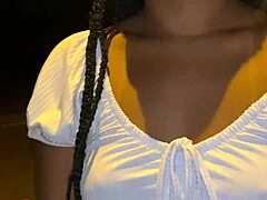 Brazilian neighbor flashes sexy ass outdoors after street persuasion