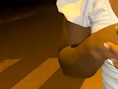 Brazilian neighbor flashes sexy ass outdoors after street persuasion