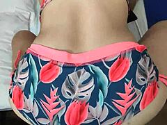 Blonde in bikini fucked hard on beach before swimming