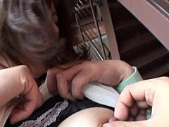 he bends sexy asian mom over for deep doggystyle assfucking while she fingers her gaping shaved pussy