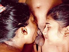 hey check out this interracial ffm threesome with cute college brunettes getting fucked hard