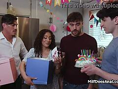 slutty latina milf takes anal gangbang on her birthday