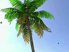 Sletterige Cass rijdt pik hard op strand in HQ 3D hentai anime